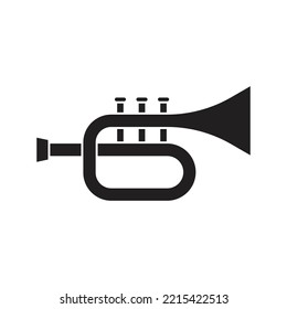 Trumpet music icon design. trumpet silhouette style icon. isolated on white background. vector illustration
