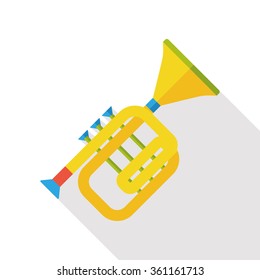 trumpet music instrument flat icon