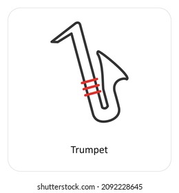 Trumpet Or Music Instrument Icon Concept