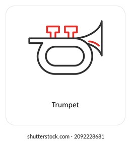 Trumpet Or Music Instrument Icon Concept