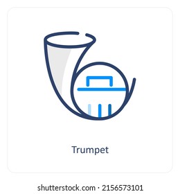 Trumpet And Music Instrument Icon Concept