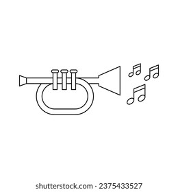 trumpet music instrument icon design. isolated on white background. vector illustration
