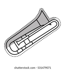 trumpet music instrument icon vector illustration graphic design