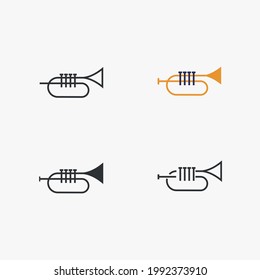 trumpet music instrument vector icon