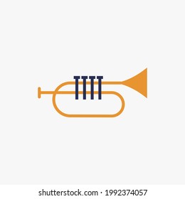 trumpet music instrument vector icon