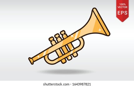 trumpet music jazz icon vector