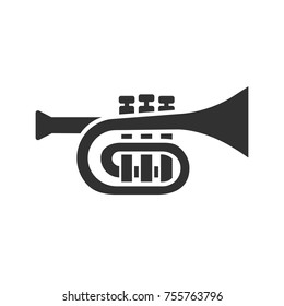 trumpet music. monochrome icon