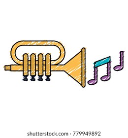 trumpet with music notes