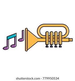 trumpet with music notes