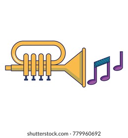 trumpet with music notes
