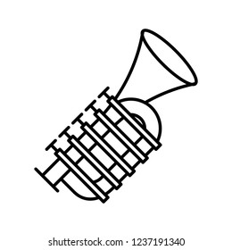 trumpet musical instrument Christmas editable outline icon.