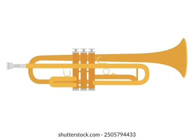 trumpet musical instrument flat style vector illustration isolated on white background