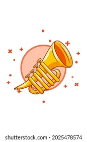 Trumpet musical instrument icon cartoon illustration