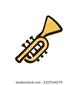 Trumpet - Musical instrument icon (Hand-drawn line, colored version)