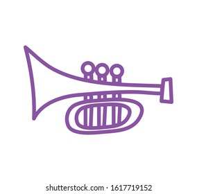 trumpet musical instrument isolated icon vector illustration design