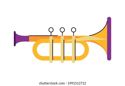 trumpet musical instrument isolated icon