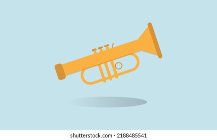 trumpet musical instrument for jazz music and entertainment play melody song vector illustration