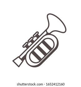 trumpet musical instrument line style icon vector illustration design