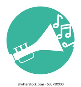 trumpet musical instrument with notes