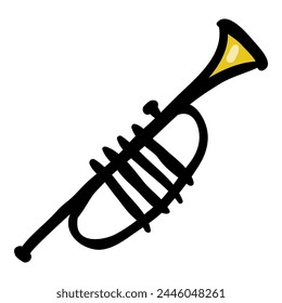 Trumpet Musical Instrument Vector Doodle Icon