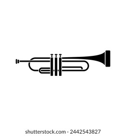 trumpet musical instrument vector icon