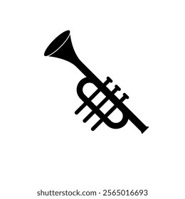 Trumpet musical instrument vector icon. vector flat black trendy style illustration for web and app..eps