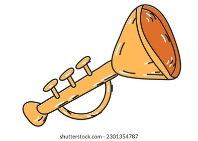 trumpet musical instrument vector illustration