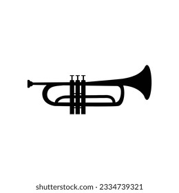 trumpet musical instrument vector illustration on white background. 