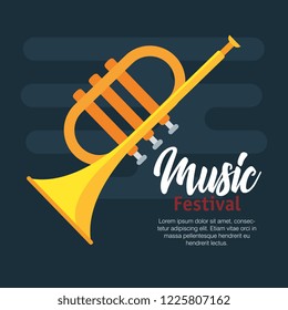 trumpet musical isolated icon