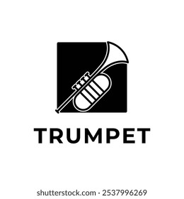 ideia do conceito de design do logotipo musical do trompete