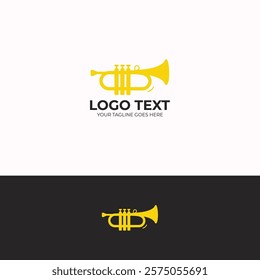 trumpet musical logo design template