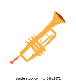 trumpet musical on white background