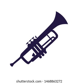 trumpet musical on white background