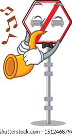 With trumpet no overtaking with the mascot shape