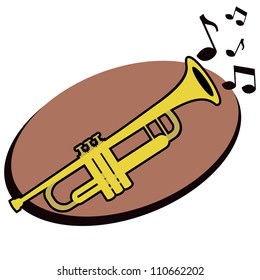 trumpet with notes
