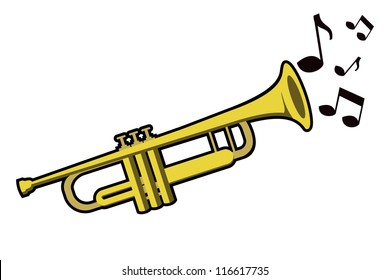 trumpet with notes