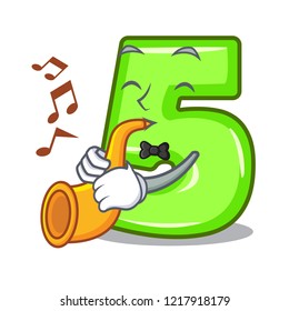 With trumpet number five isolated on the mascot