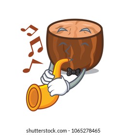 Trumpet nutmeg mascot cartoon style vector illustration