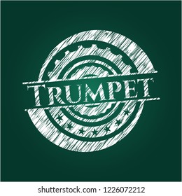 Trumpet on chalkboard