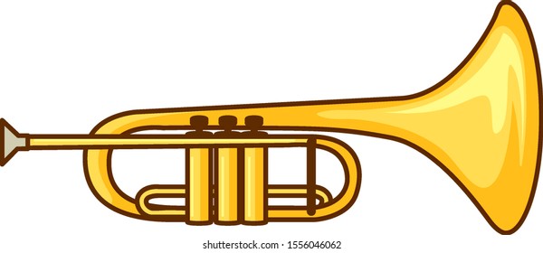 Trumpet On White Background Illustration Stock Vector (Royalty Free ...