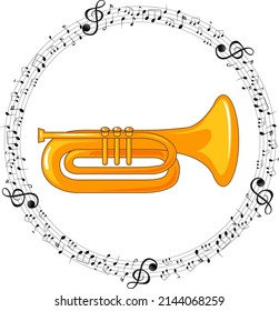 Trumpet on white background illustration