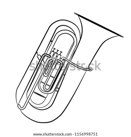 trumpet on white background linear vector illustration. It is used in web design and printing. Сток-фото © 