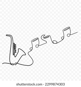 Trumpet,  One continuous single line hand 