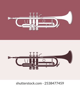 Trumpet Orchestra Instrument Cartoon Music Graphic Vector