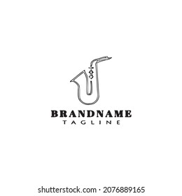 trumpet orchestra logo cartoon icon design template black modern isolated vector illustration