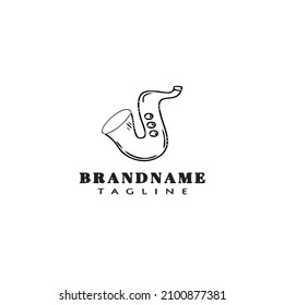 trumpet orchestra logo cartoon icon design template black modern isolated vector