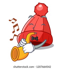 With trumpet photo of a cartoon woolen beanie