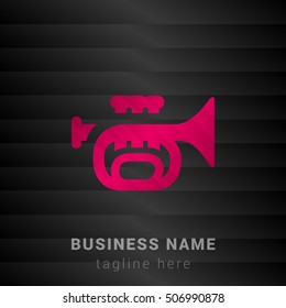 Trumpet Pink and black silk fashion premium icon / Logo