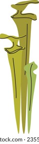 Trumpet Pitcher Plant carnivorous plant vector illustration in isolated white background