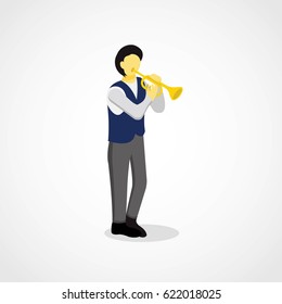 Trumpet player design vector